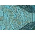 thumbnail image 1 of Ahgly Company Tapis d'Intérieur Rectangulaire Transitionnel Vert Turquoise Lavable à la Machine, 5 Pieds x 8 Pieds, 1 of 7
