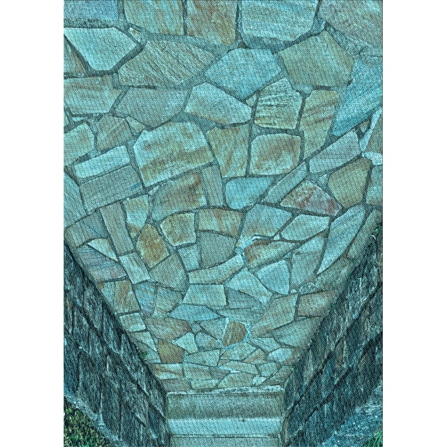 Ahgly Company Tapis d'Intérieur Rectangulaire Transitionnel Vert Turquoise Lavable à la Machine, 5 Pieds x 8 Pieds