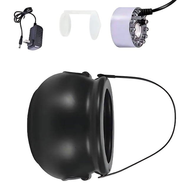 yingyy Halloween Witch Cauldrons Fog Maker Spooky Mist Effect Festive Decorations Safe To Wide Application silver US Plug 1Set