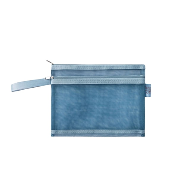 Lksixu Pencil Case Durable Pencil Pouch Morandis Handheld Book Bag Nylon Mesh Transparent Thickened Stationery Homework Toy Storage File Bag Stationery Organizer Travel Cosmetic Storage Bag