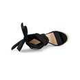 thumbnail image 4 of BLISSFUL STEP Sandales pour Femmes en Faux Suède à Plateforme Compensée à Lacets à Bout Ouvert Noir 7,5, 4 of 8