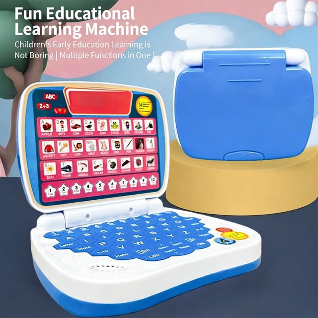 Agiferg Educational Toys Montessori Learning Toys, STEM Cognitive Development Games, Simulation Small Computer Toy Early Education English Enlightenment Puzzle Notebook Learning
