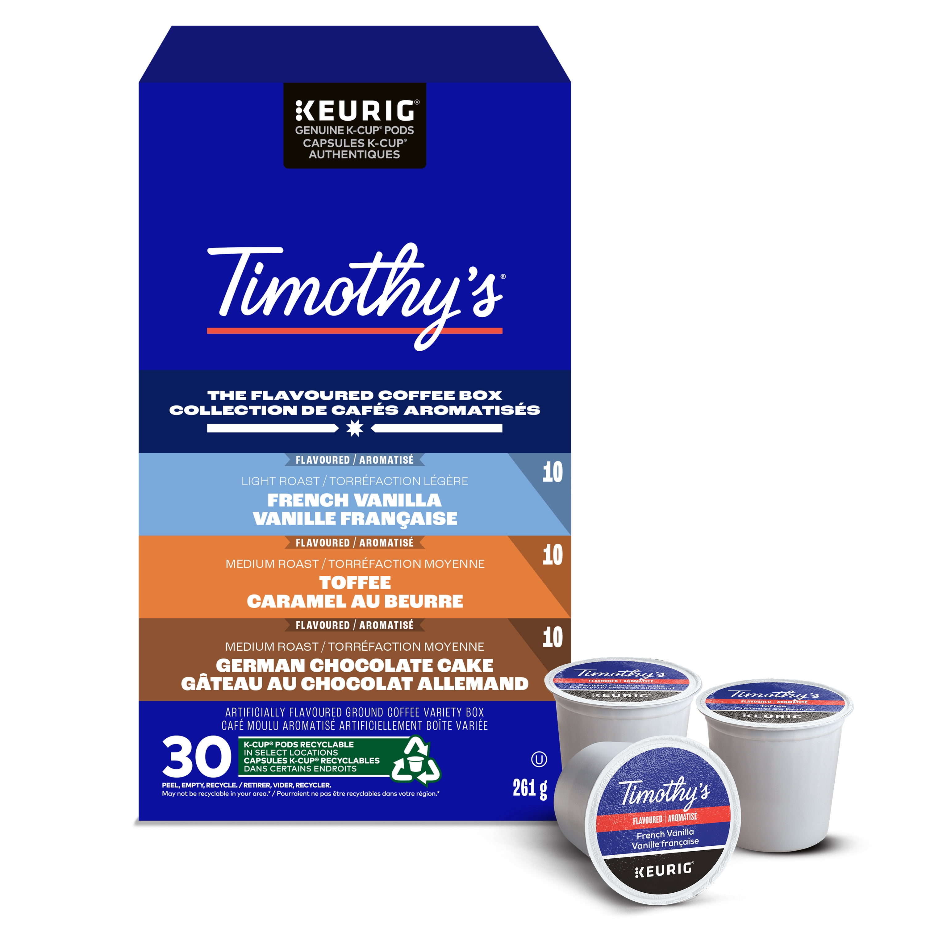 Timothy’s Flavoured Coffee Box, Light to Medium Roast, K-Cup Coffee Pods