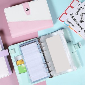 A6 Un carnet de notes en plus,6Hole Binder Binder avec carnet de notes en feuilles 10 Binder Couvre les feuilles budgétaires pour les voyages Journal B
