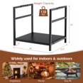 thumbnail image 2 of Gymax Firewood Rack Fireplace Log Holder Wood Steel Stove Bracket Stacking Rack, 2 of 9