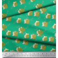 thumbnail image 3 of Soimoi Tissu en Poly Georgette Vert Imprimé Plantes Marines & Cactus, Largeur 52 Pouces, 3 of 5