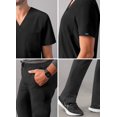 thumbnail image 4 of Adar Addition Go-Basic Scrub Set for Men - Classic V-Neck Scrub Top & Cargo Scrub Pants - A9300 - Black - 3X, 4 of 7
