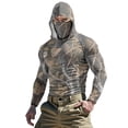 thumbnail image 1 of Chandail à Capuchon Rafraîchissant pour Hommes Unisexe à Imprimé Camouflage, Couvre-Visage et Protection Solaire UPF, Haut à Manches Longues Coupe Raglan avec Tissu Ultraléger Qui Évacue l'Humidité, Capuche Ajustable pour Aventures d'Été Style Décontracté Sportif, 1 of 9