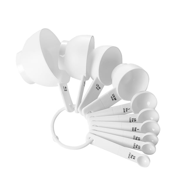 Oleegame 1PC 10PCS Measuring Spoons And Cups Sets Complete Set Of Quantitative Seasoning Tools Measuring Spoon Set For Cooking And Baking White