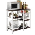 thumbnail image 1 of soges 3-Tier Kitchen Baker's Rack Utility Microwave Oven Stand with Storage Coffee Bar Station Workstation Kitchen Shelf Cart Walnut Black, 1 of 1