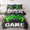 thumbnail image 1 of Green Gaming Headsets 7 Piece Comforter Set Full Bed in a Bag,Pc Gamer Bedding Sets Video Game Sheet Set with Comforter, 1 of 5