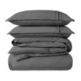 thumbnail image 2 of Bare Home Organic Cotton Duvet Cover Set, 300 Thread Count, Percale Weave, Full/Queen, Gray, 2 of 5