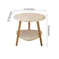 thumbnail image 3 of White White Round Side Table With Two Tier Storage Compact Coffee Table For Small Spaces Living Room Bedroom #66w77, 3 of 6