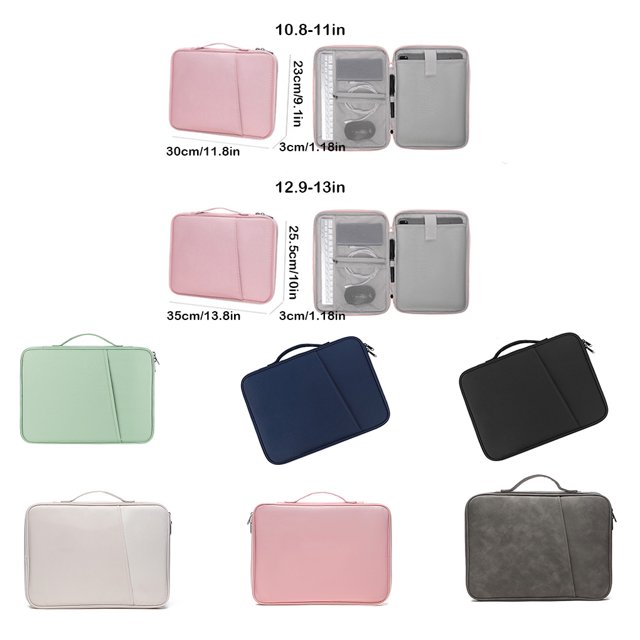 mmirethe Laptop Sleeve Case Notebook Protective Handbag Zipper Closure Nylon Computer Carrying Bag Protector For Tablet Pouch Green 10.8-11 inch