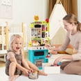 thumbnail image 4 of Costway Ensemble de Cuisine pour Enfants avec Sons et Lumières Réalistes Évier de Jeu 95 Pcs Accessoires Bleu, 4 of 10