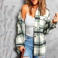 thumbnail image 2 of Yuyuzo Plaid Flannel Shirts for Women Oversized Long Sleeve Shacket Jacket Button down Blouse Tops, 2 of 6