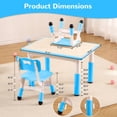 thumbnail image 4 of Kids Table and Chairs Set, Height Adjustable Desk With 4 Seats for Ages 2-10,Arts & Crafts Table,Graffiti Desktop, Non-Slip Legs, Max 300lbs, Children Multi-Activity Table for Classrooms,Daycares,Home, 4 of 9