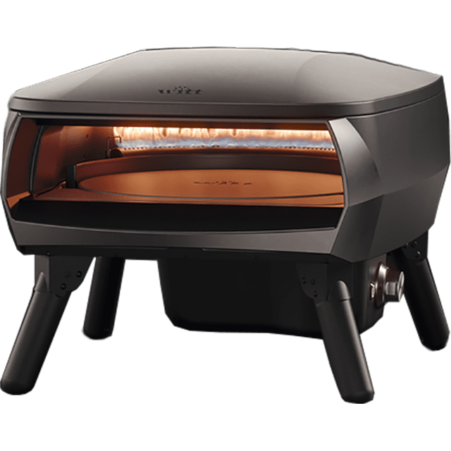 Witt Piccolo Four à Pizza de 13 Pouces avec Pierre Rotative, Fini Noir Mat. Doté d'Un design compact avec un Brûleur au propane en Forme de C pour une distribution Uniforme de la Chaleur et une Pierre à Pizza Rotative pour une perfection de Croûte à 360 Degrés. Atteint jusqu'à 900 °F en Moins de 15 minutes et Cuit des pizzas de 13 Pouces en Moins de 90 Secondes. Idéal pour les Passionnés de Pizza Maison et portable pour une Utilisation Ou un Entreposage à l'Extérieur.