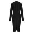 thumbnail image 5 of Yuyuzo Womens Maxi Cardigans Long Sleeve Open Front Ribble Knit Solid Color Sweater Outwear Coat Cardigan, 5 of 5