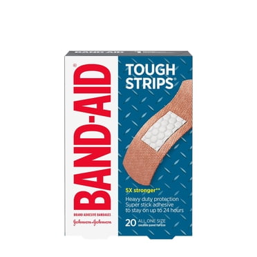 Band-Aid Brand Tough-Strips Adhesive Bandages for Wound Care, Heavy duty Protection for Minor Cuts and Scrapes, All One Size