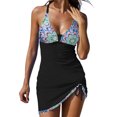 thumbnail image 2 of EGNMCR Bikini Set Swimsuits For Women Two Piece Bathing Suits Floral Print Tank Tops With Boyshorts Swimming Suits, 2 of 7