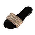 thumbnail image 2 of Cameland Pearl Flip Flops New Summer Oversized Flat Bottomed Round Toe Sandals, 2 of 5
