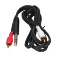thumbnail image 2 of Qiilu 1.5M/4.9ft 6.35mm Gold‑Plated Plug Male To Dual Male Audio Cable Connector, 2 of 8