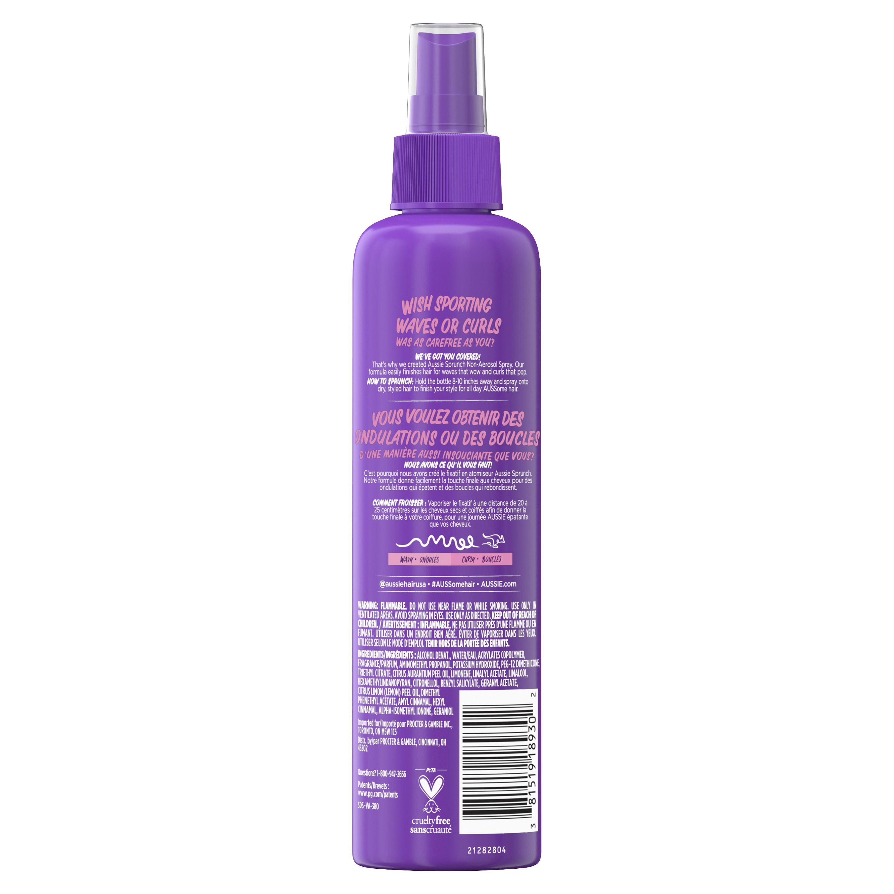 Aussie Sprunch Non-Aerosol Hair Spray for Curly Hair and Wavy Hair