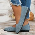 thumbnail image 2 of Dakaela Ballerines pour Femmes à Bout Rond en Tricot à Enfiler Ballerines de Marche Mocassins à Petit Talon Compensé Bleu 7, 2 of 8
