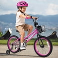 thumbnail image 4 of Costway Vélo pour Enfant de 18 Pouces avec Roues Stabilisatrices, Guidon et Selle Réglables, Frein à Main, Rose, 4 of 10