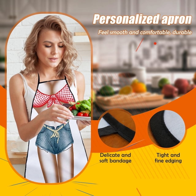 Hbdhejl 1Pc Adult Household Kitchenapron Fun Printing Household Cleaning Apron Er Otic Role Play