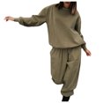 thumbnail image 1 of Timegard Survêtements pour Femmes Surdimensionnés à Manches Longues Côtelées Col Rond Chandail Chandail en Molleton Bas Resserré avec Poche Tenues de Gym, 1 of 6