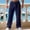 Navy, variant on Tunhigl Cotton Linen Pants Men Casual Loose Fit Elastic Drawstring Waist Summer Beach Pants mens pants(Light Blue,XL)