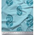 thumbnail image 1 of Soimoi Rayon Crepe Fabric Leaves Block Print Fabric by The Yard 46 Inch Wide, 1 of 5