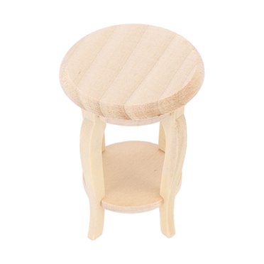 Dollhouse Stool Chair, Wooden Portable Dollhouse Miniature Stool DIY Simulation Unpainted for Kids