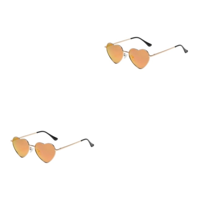 maskred PVC Heart-Shaped Glasses Non-Slide Silicone Nose Pads And Mulitple Colours For Chic Look Gold Metal red reflective 2Set