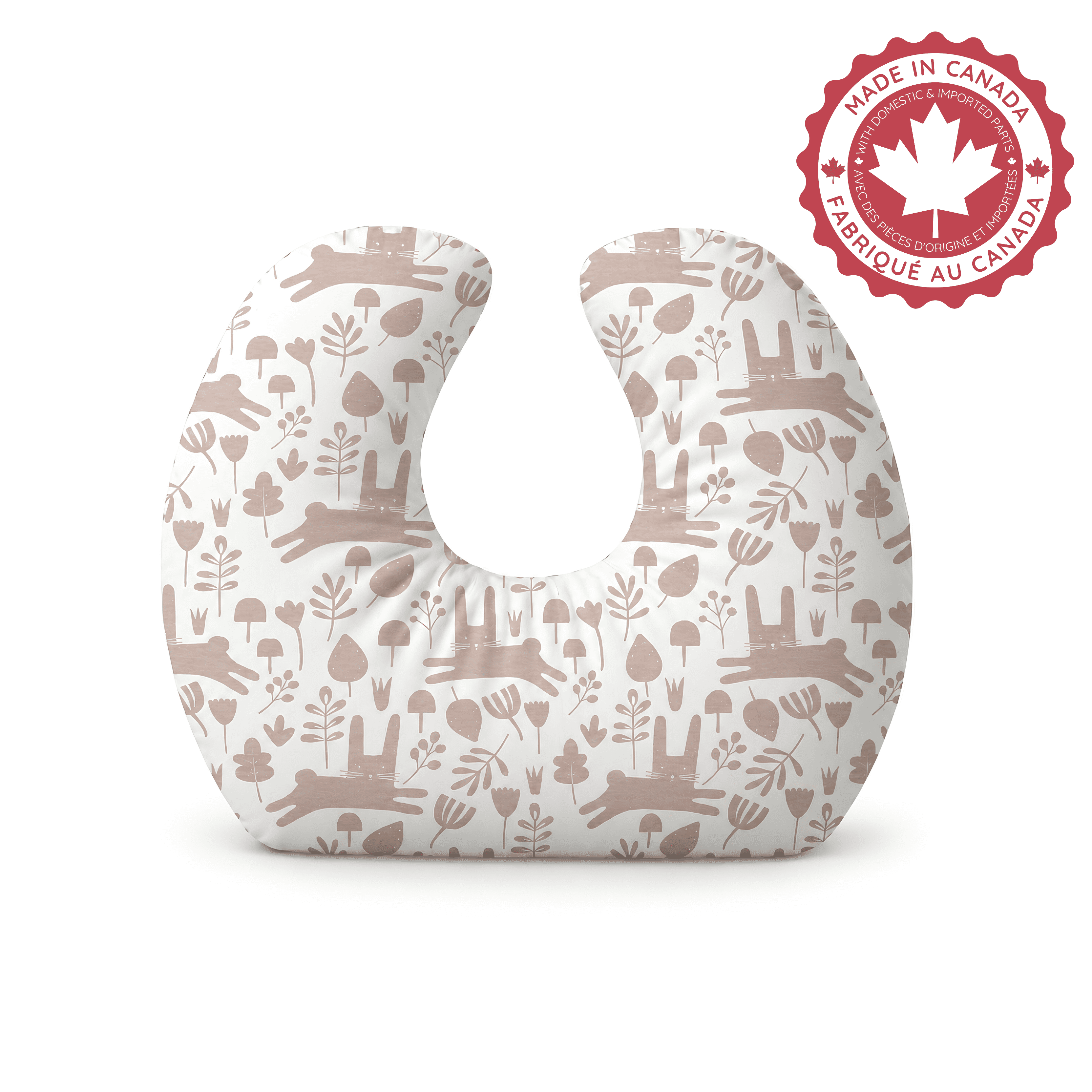 Coussin d’allaitement Jolly Jumper Baby Sitter - Bunny | Entreprise fièrement canadienne | 100 % coton, hypoallergénique pour l’allaitement | Fabriqué au Canada avec des pièces canadiennes et importée