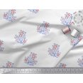 thumbnail image 2 of Soimoi Polyester Crepe Fabric Leaves & Floral Block Printed Fabric 1 Yard 42 Inch Wide, 2 of 3