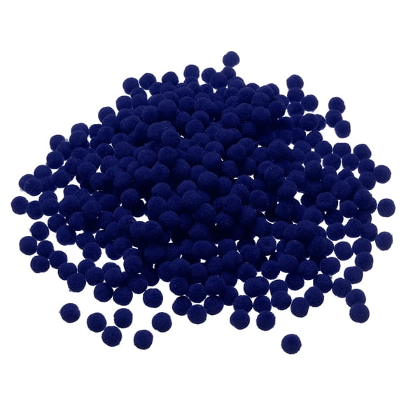 Uxcell Pom Poms, Small Pom Pom Balls Fuzzy Craft Pompoms for Crafts Arts DIY Decorations Dark Blue