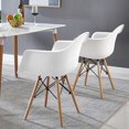 thumbnail image 1 of Heavenly Collection Plastic White Bucket Chair SET OF 2, 1 of 8