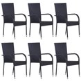 thumbnail image 2 of vidaXL 7 Piece Garden Dining Set Black Poly Rattan, 2 of 5