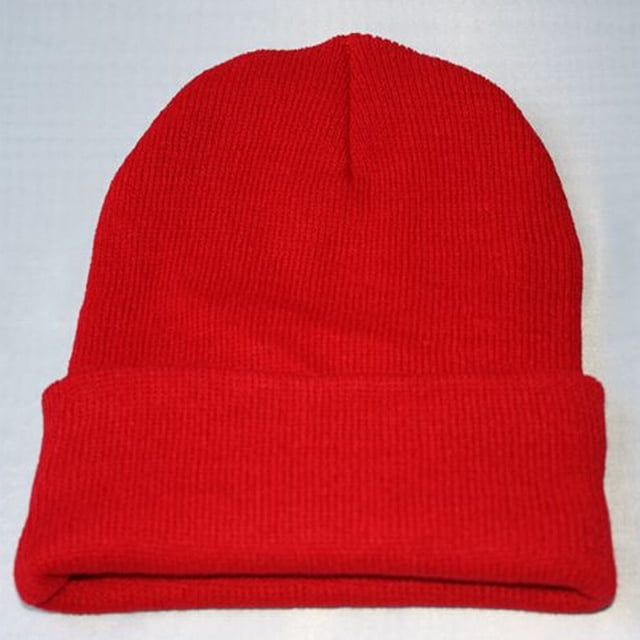 Tuques pour Hommes Femmes, Tuque Uni, Bonnet d'Hiver Uni, Bonnet en Tricot Torsadé Extensible Doux et Chaud, Bonnet d'Hiver pour Femmes Hommes Rouge Taille Unique