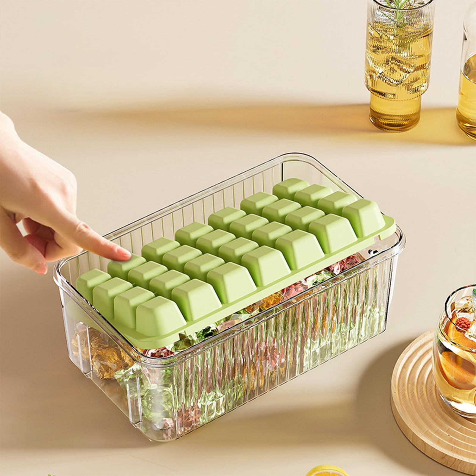 YIMWNYI Homemade Ice Maker Double Layer Press Type Ice Tray, Ice Cube ...