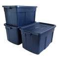 thumbnail image 1 of Rubbermaid Roughneck Bac de Rangement de 31 Gallons, Indigo Foncé Métallisé (Lot de 3), 1 of 5