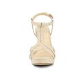 thumbnail image 2 of BLISSFUL STEP Women T Strap Slingback Platform Stiletto Heel Sandals Beige 8.5, 2 of 8