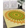 thumbnail image 3 of Ahgly Tapis d'Intérieur Lavable en Machine Carré Transitionnel Brun Doré Foncé, 5 Pieds Carré, 3 of 7