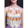 thumbnail image 4 of Bimba Robe Longue de Soirée pour Femmes Teinture sur Nœuds Imprimée à Col Ras du Cou avec Fentes Latérales et Dos Nu - Grand, 4 of 6
