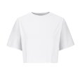 thumbnail image 3 of Timegard Crop Tops for Women Short Sleeve Crew Neck Drop Shoulder Casual Loose Workout Top Basic Tee, 3 of 6