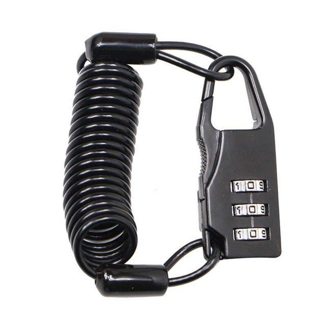 Portable Bike 3 Digit Combination Spring Cable Lock Anti Theft Resettable Bike Cable Lock For Travel Luggage Helmet
