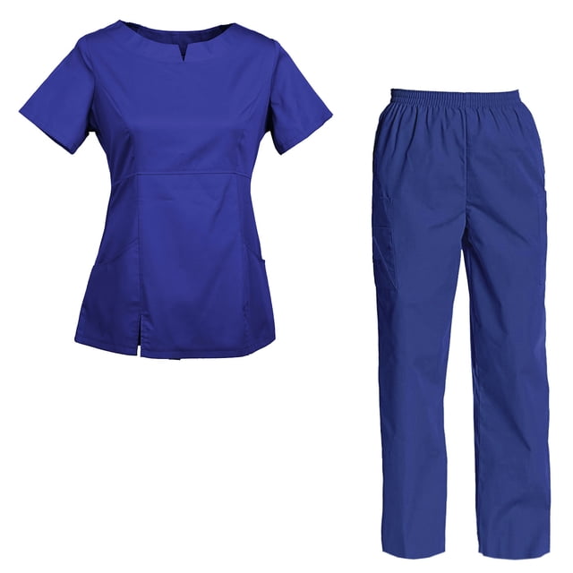 Women's Scrubs Set Scrub Top and Pants Scrubs Set